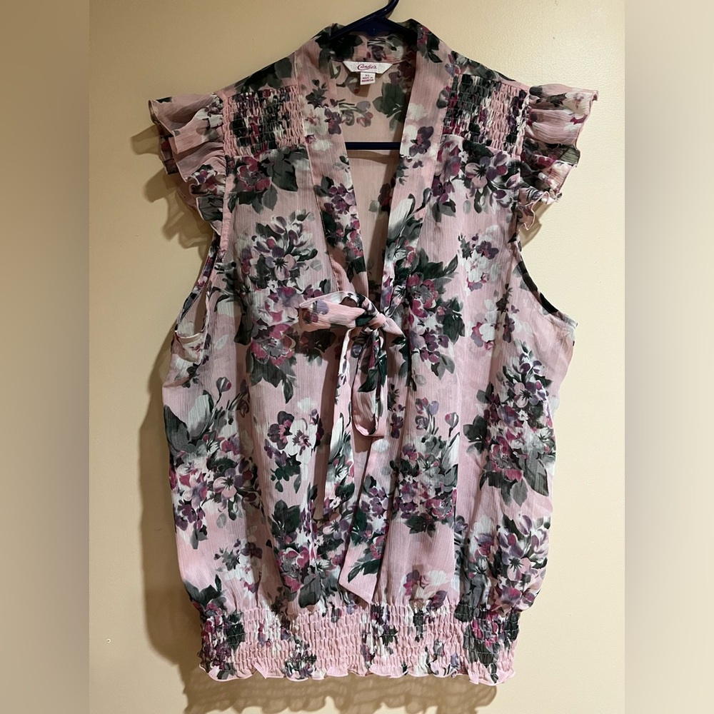 Pink Sleeveless Blouse
